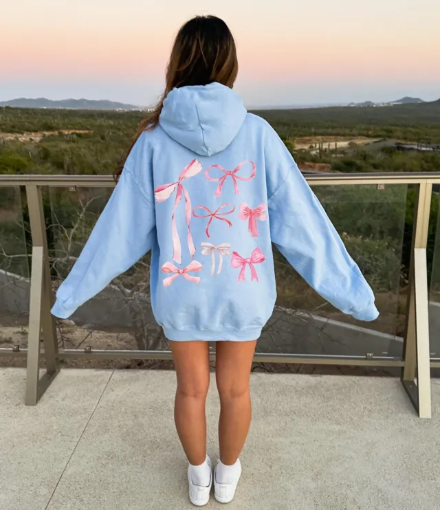 Women's Drop shoulder Sleeve Thread Hoodie Sweater Blue - Shop at LoveMi
