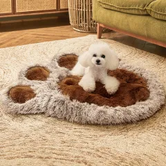 Cat Nest Winter Warm Thickened Pet Mat Cat Bed Hammock Small Dog Kennel Four Seasons Universal Pet Bed - Brown - View 1