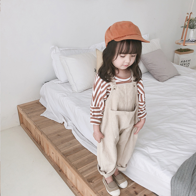 Title 6, Girls Korean Childrens Clothing Corduroy Strap...