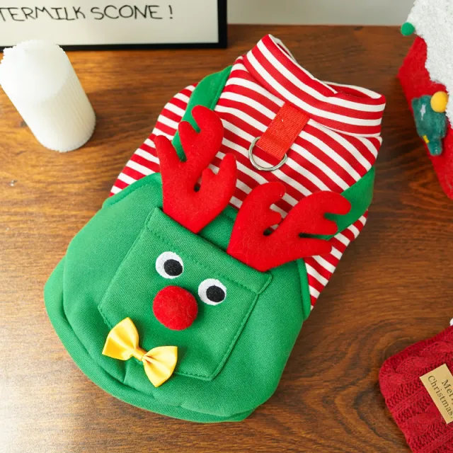 Christmas Pet Dogs Cats Coats Dress Up Costume Elk Pocket Sweatshirt Teddy Bichon Puppy Kitten Vest Xmas Warmer Pets Clothes 501 Vest - Shop at LoveMi
