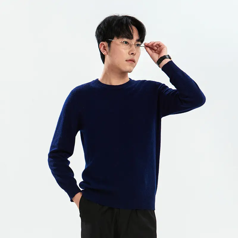 Woolen Men's Loose Round Neck Sweater
