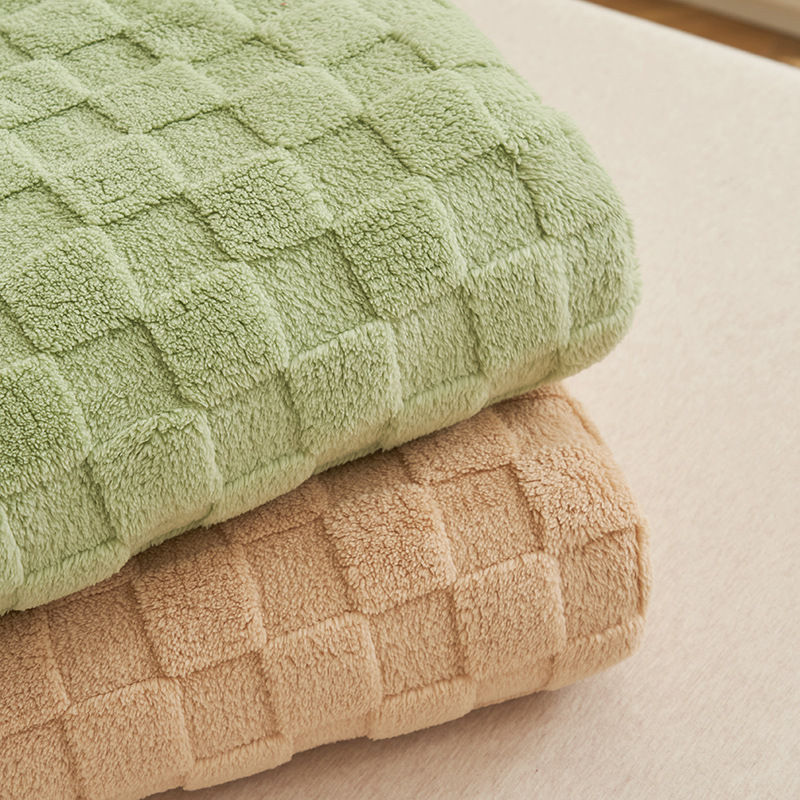 Household Waffle-pattern Flannel Casual Blanket