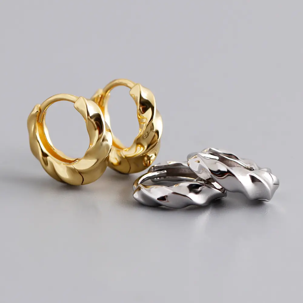 Golden Circle Personality Twisted High Sense S925 Sterling Silver