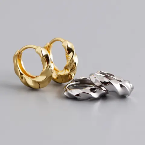Golden Circle Personality Twisted High Sense S925 Sterling Silver