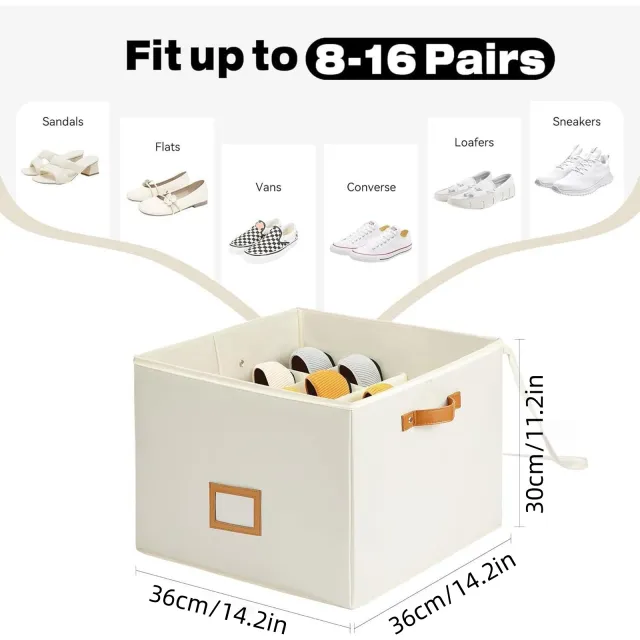 Foldable Visual Shoe Box Multi functional Grid Shoes With Lid Storage Box Beige - Shop at LoveMi