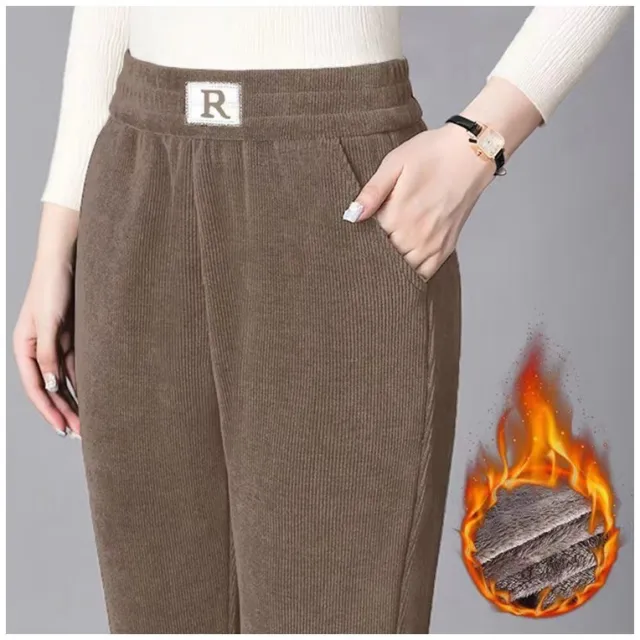 Warm Velvet Padded Thickened Bejirog Casual High Waist Slimming Skinny Pants Oatmeal Color Xl - Shop at LoveMi