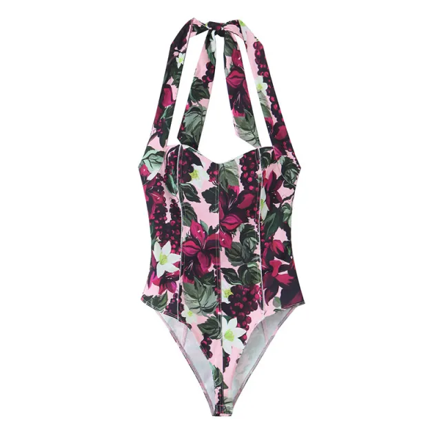 Sexy Print Hanging Collar Jumpsuit - Shop at LoveMi