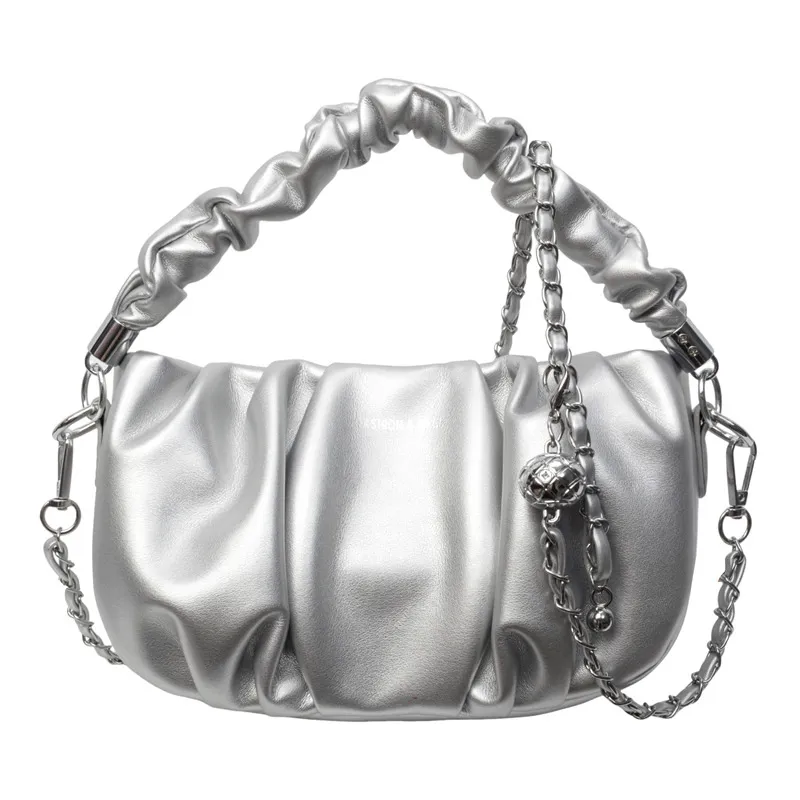 About All-match Pleated Cloud Women's Bag - Silver