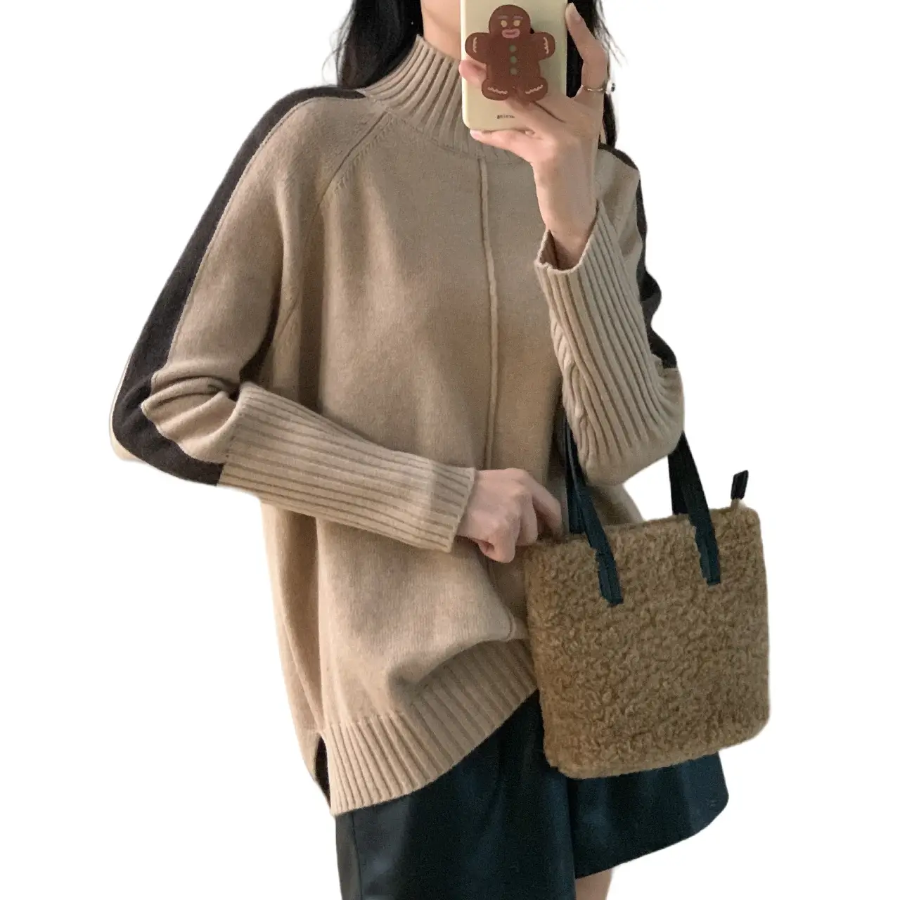 Trendy Semi-high Collar New Sweater For Women Thick Mid-length