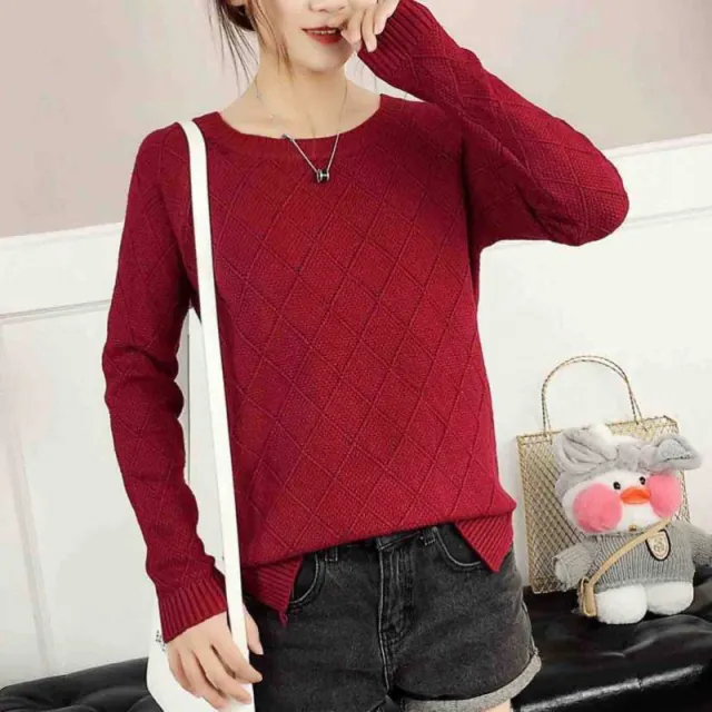 Spring And Autumn New Knitwear Sweaters Women's Clothing Fashion Loose Wine - Shop at LoveMi