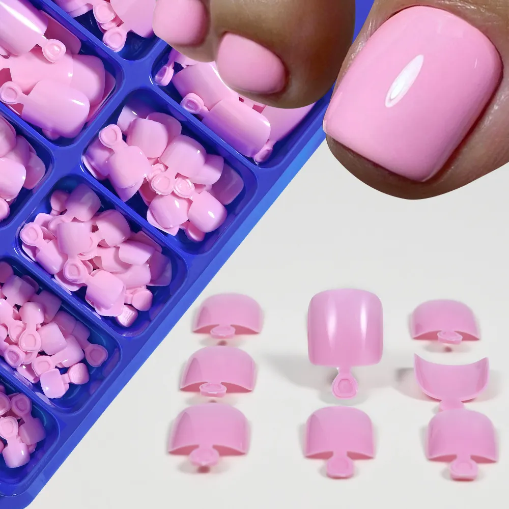 Simple Solid Color Women's Boxed Toe Nail Tips