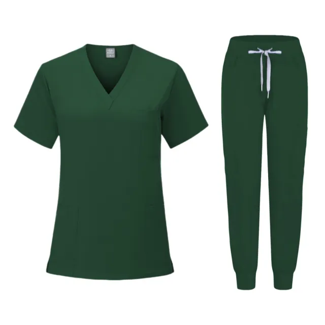 Quick drying Stretch Hand Washing Suit Doctor Short Sleeve Overalls Dark Green - Shop at LoveMi