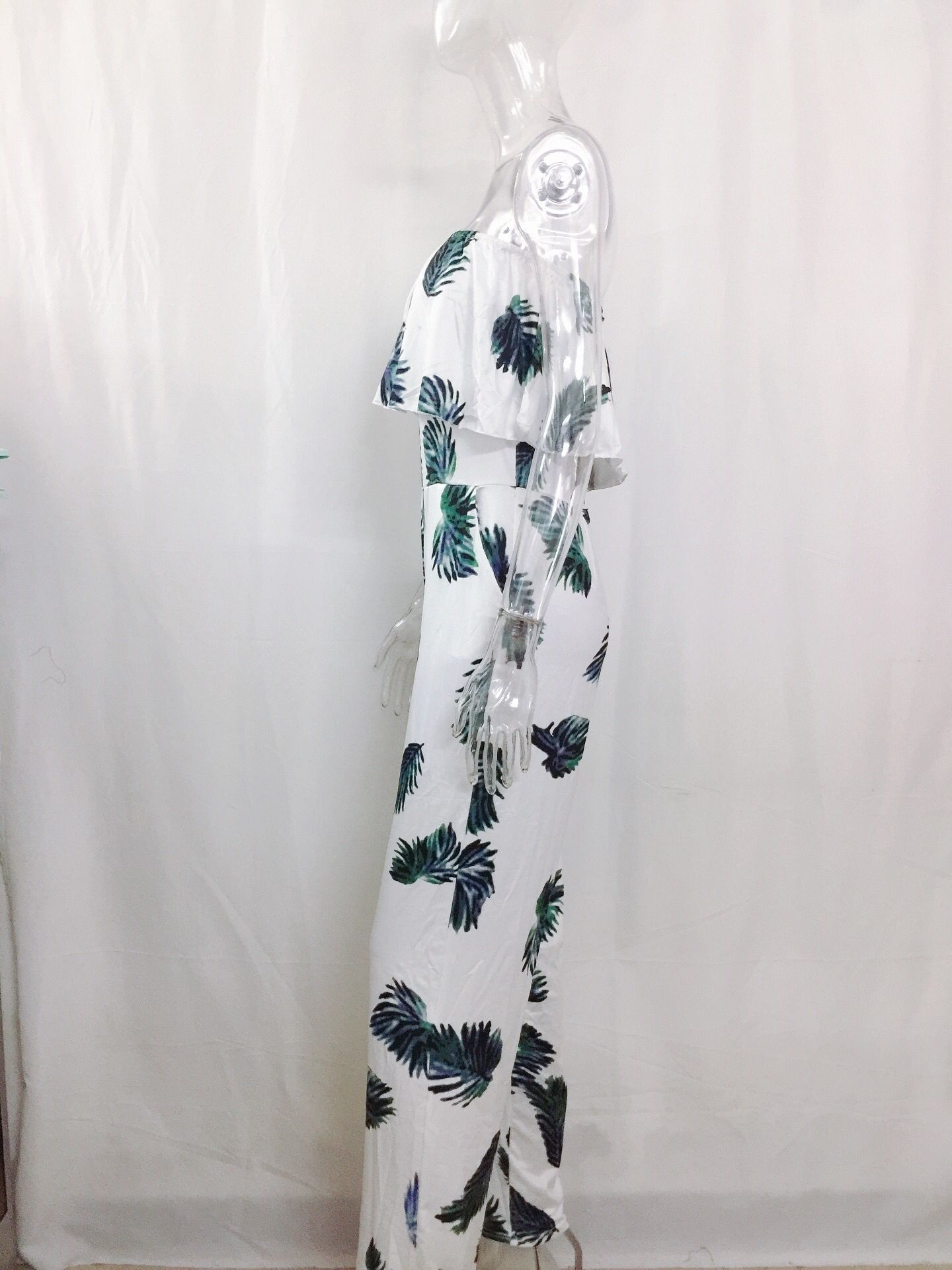 Title 7, Losse jumpsuit met ruches en print met woordkraag