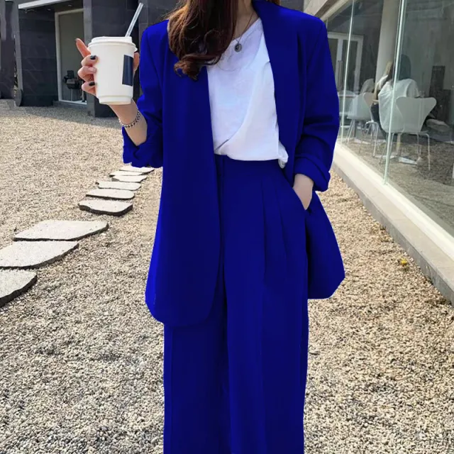 Women's Wide leg Pants Suit Royal Blue Suit - Shop at LoveMi