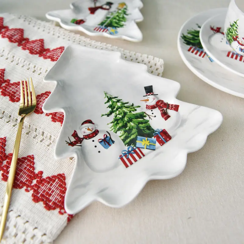 Nordic Rural Snowman Christmas Tree Tray