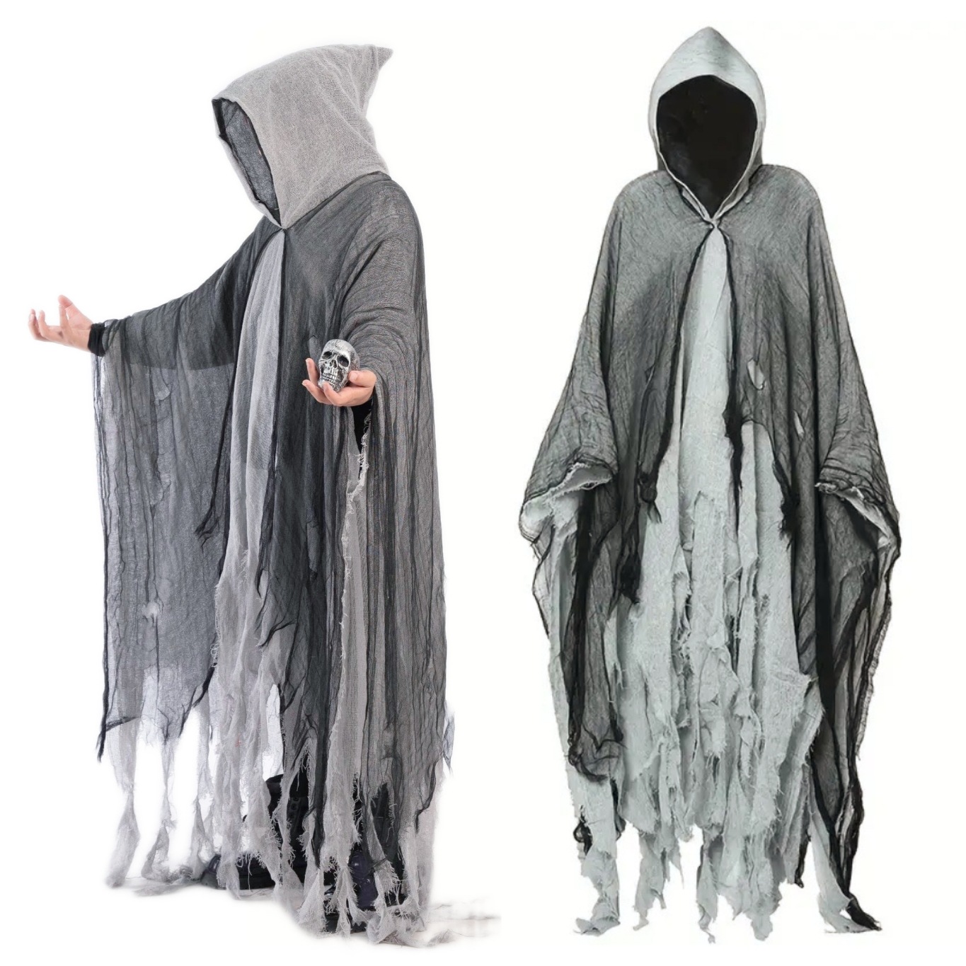 Halloween Witch Cloak Skull-patterned Clothes Death Costume Props