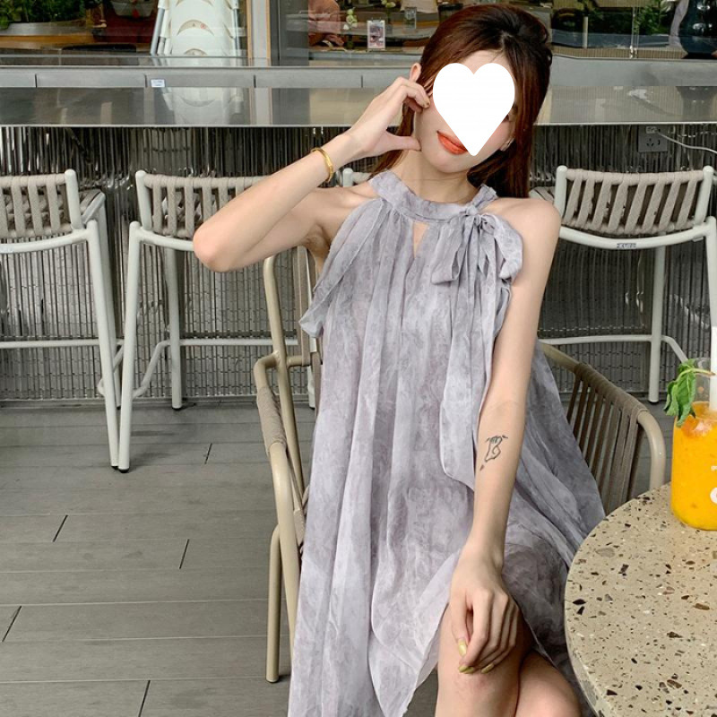 Chinese style Ethnic Halter Strap Dress For Women Picture Color S - Shop at LoveMi