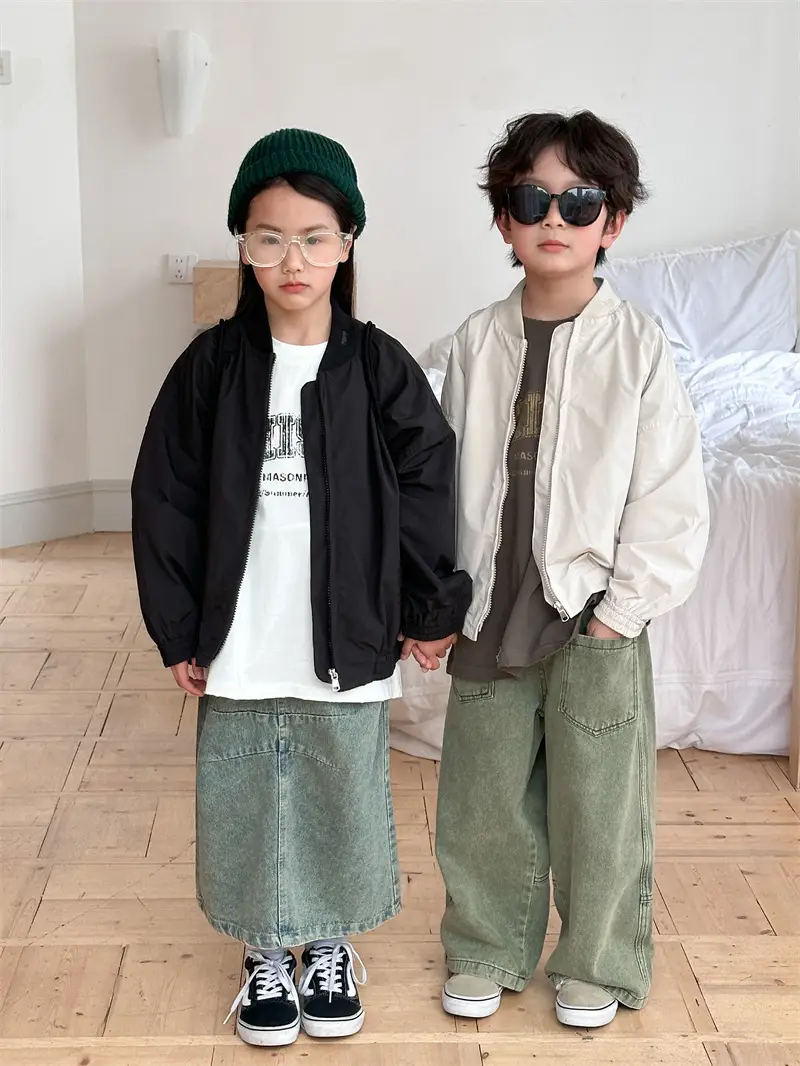 Children's Letter Embroidery Baseball Clothing Fashion Jacket Coat