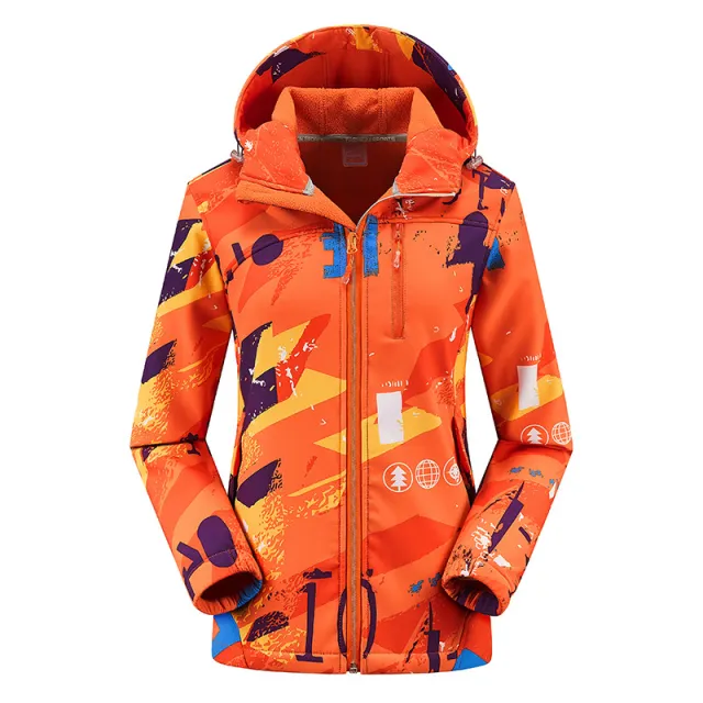 Autumn Couple Outdoor Casual Hooded Jacket Color Matching Orange For Women - Shop at LoveMi