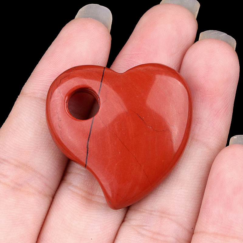 Heart Tigereye Crooked Hole Peach Heart Pendant