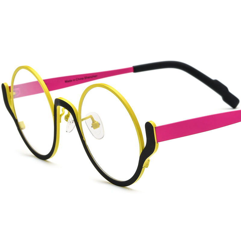 Colorful Ultra-light Pure Titanium Round Glasses Frame - Image 8