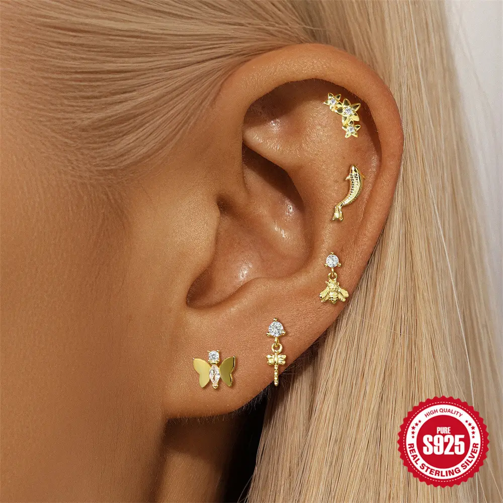 European And American S925 Sterling Silver Cartilage