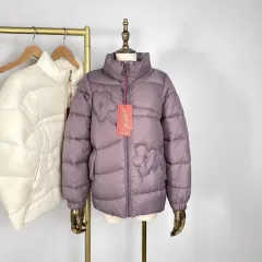 Winter Mid-length Down Cotton Jacket - Purple - View 1