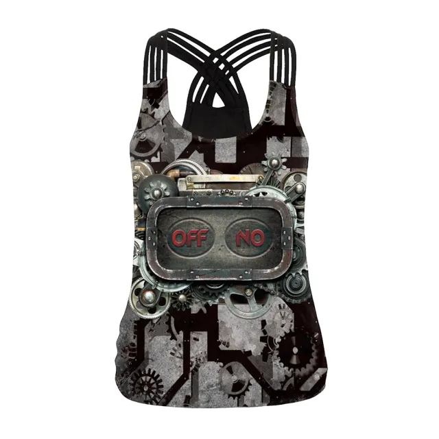 Women's Mechanical Skull Digital Printing Vest Wb104 041 M - Shop at LoveMi