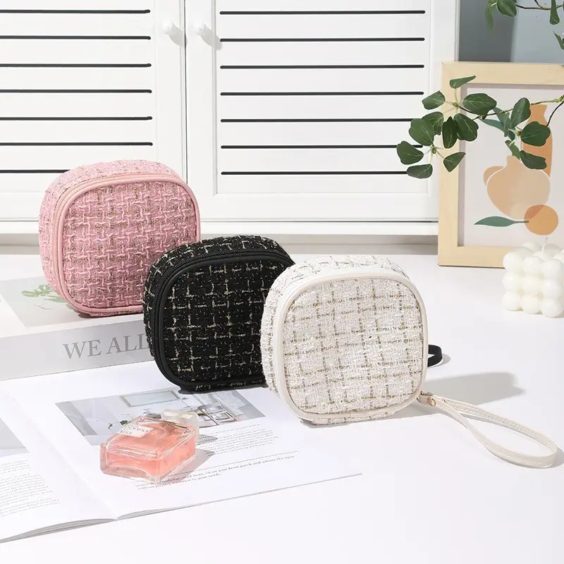 Chanel-style Makeup Bag With Handle Waterproof Storage