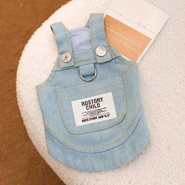 Summer Dog Pocket Suspender Denim Skirt Clothes Light Blue - Shop at LoveMi