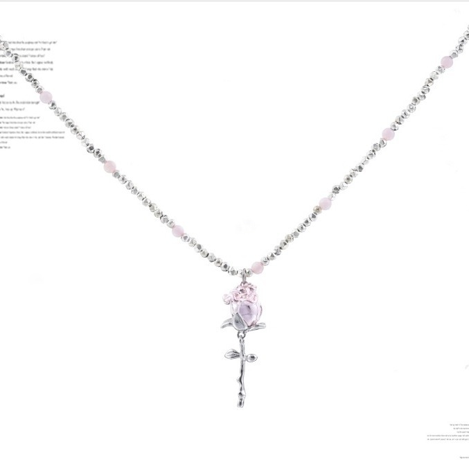 Beaded Color Matching Necklace Clavicle Chain Female