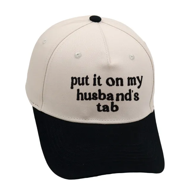 Put It On My Husbands Tab Trucker Embroidery Color Matching Baseball Cap Black - Shop at LoveMi