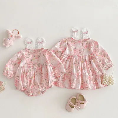 Baby Floral Onesie Rabbit Jumpsuit