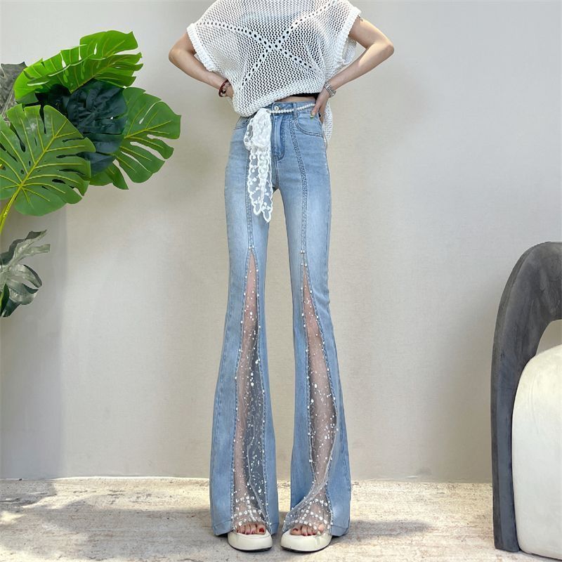 Arrival American Style Retro Lace-Patchwork Jeans