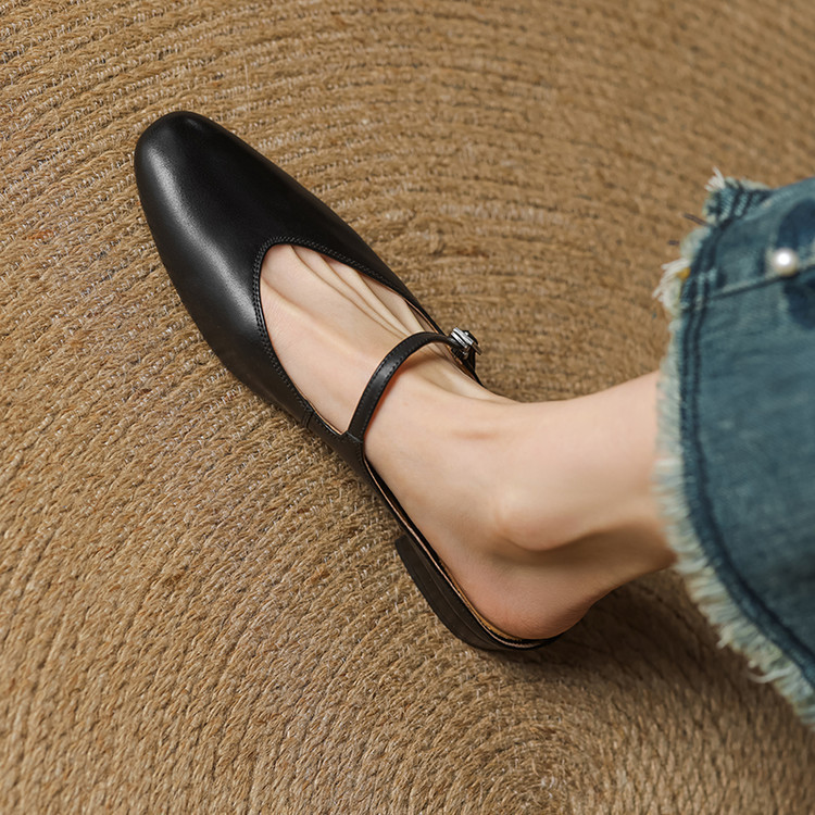 Cowhide Closed-Toe Flats