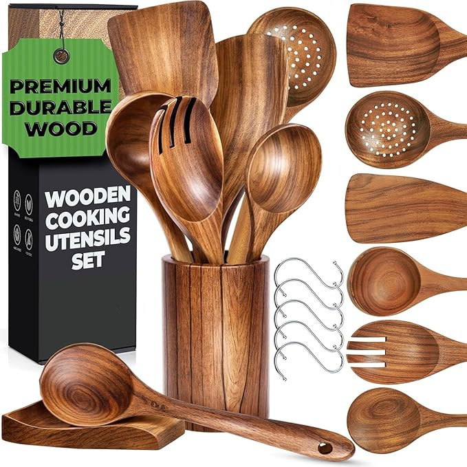 Teak Wood Spatula Set