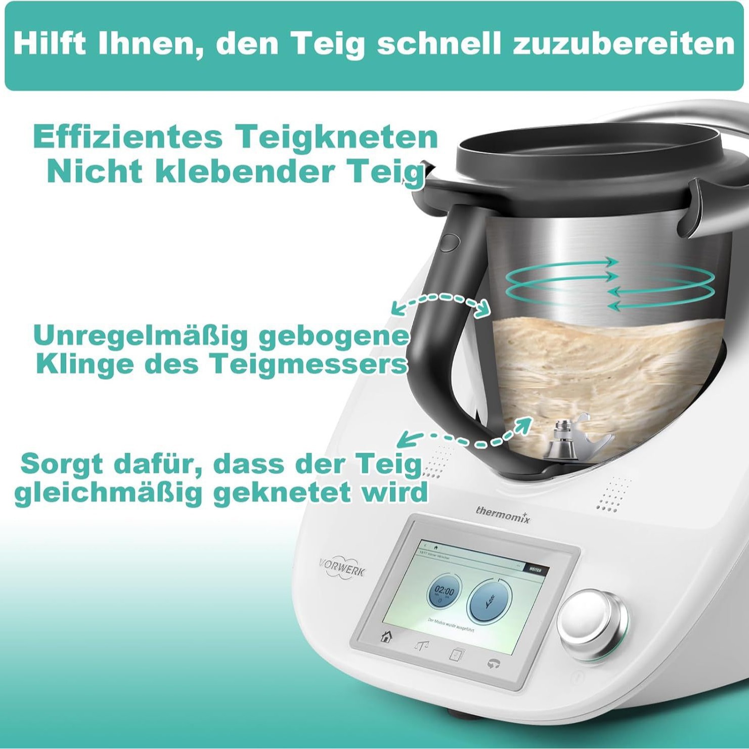 For Thermomix TM6, TM5, Stainless Steel Dough Knife