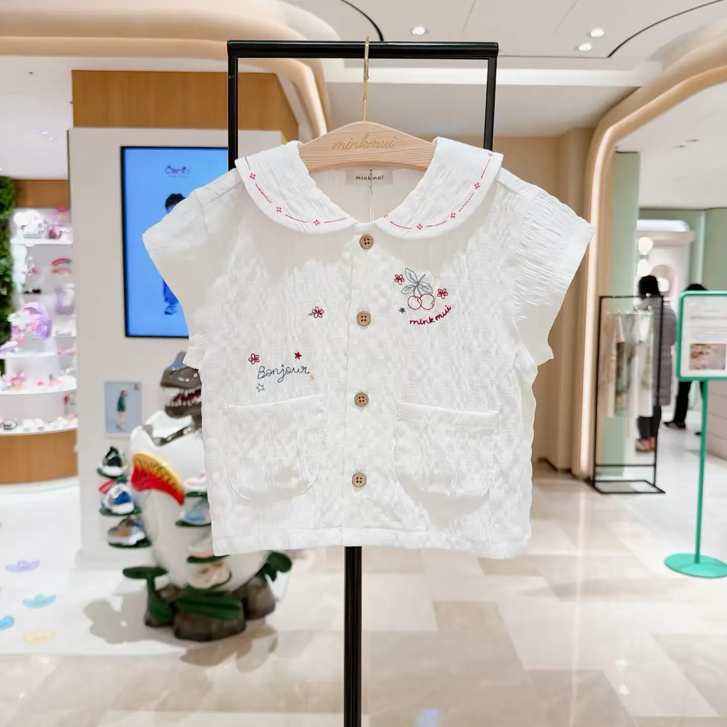 Cute Little Star Solid-Color Cotton Short-Sleeve T-Shirt