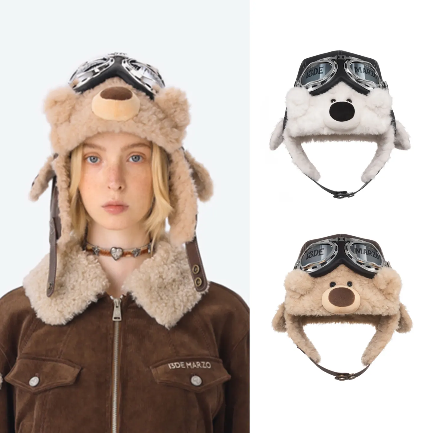 Fleece-Lined Warm, Cold-Weather Ear-Protecting Outdoor Skiing Aviator