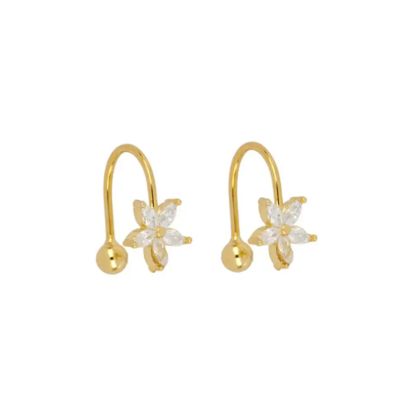 Women's Fashion Personality Zircon Flower Earrings