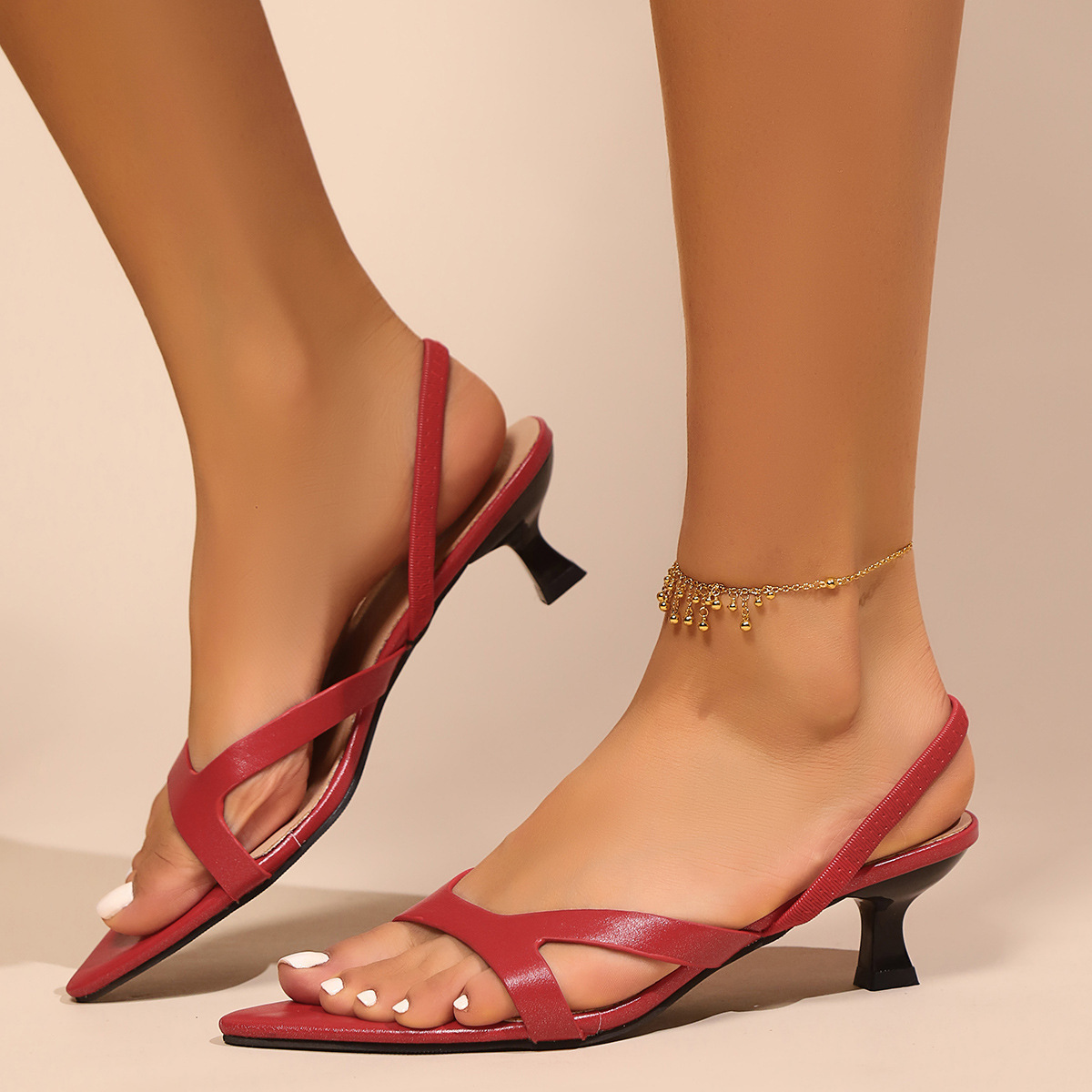 Summer Pointed-Toe Open-Toe Thin-Strap Sandals Women