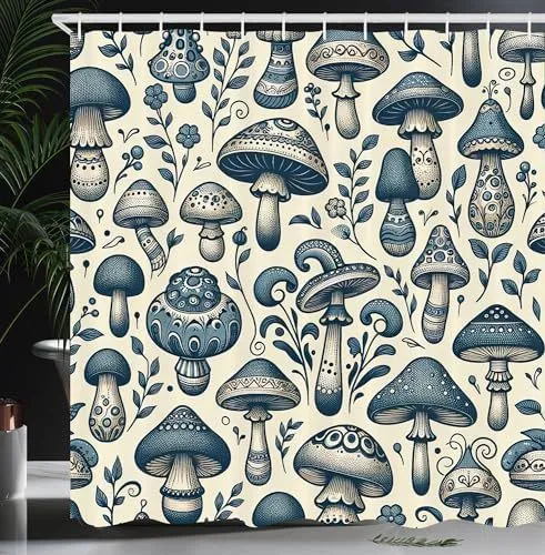 Interesting Shower Curtain Punch free Decoration Ivoryandslateblue - Shop at LoveMi