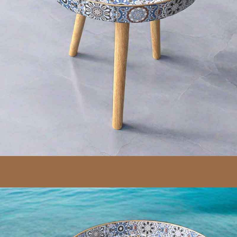 Boho Patterned Small Round Side Table