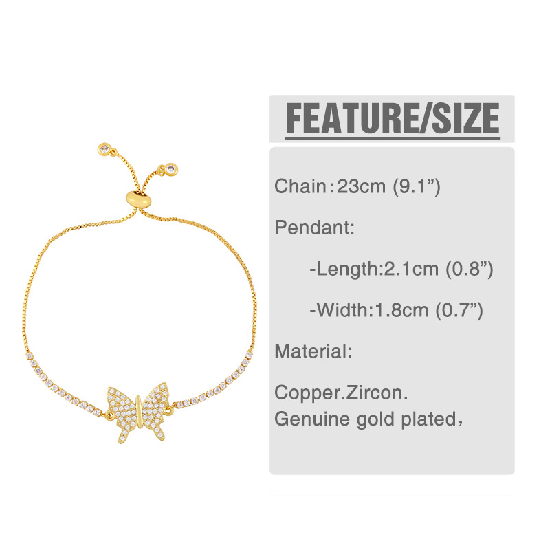 Title 1, Personality Niche Adjustable Zircon Butterfly B...