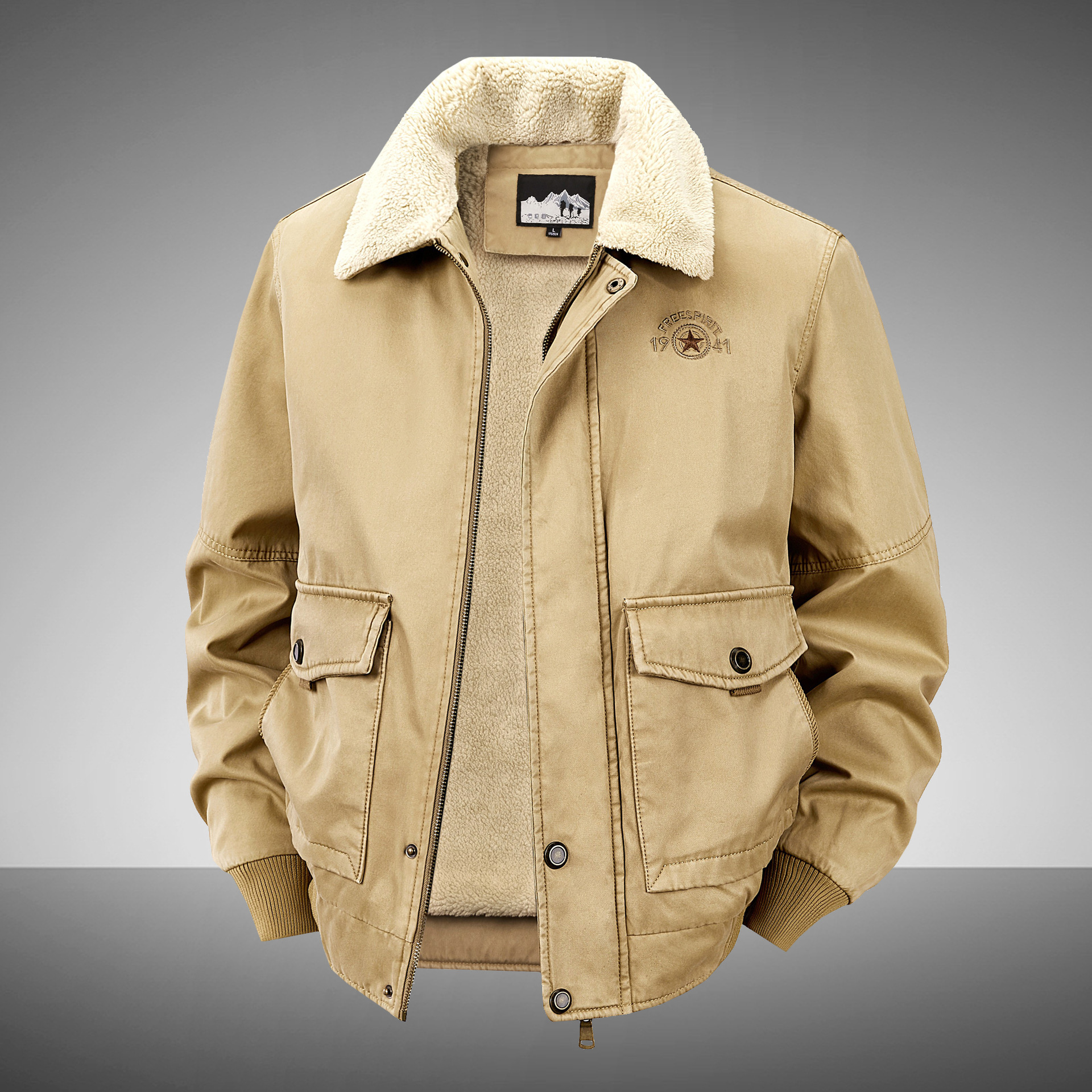 Mens Warm Casual Cotton-padded Coat