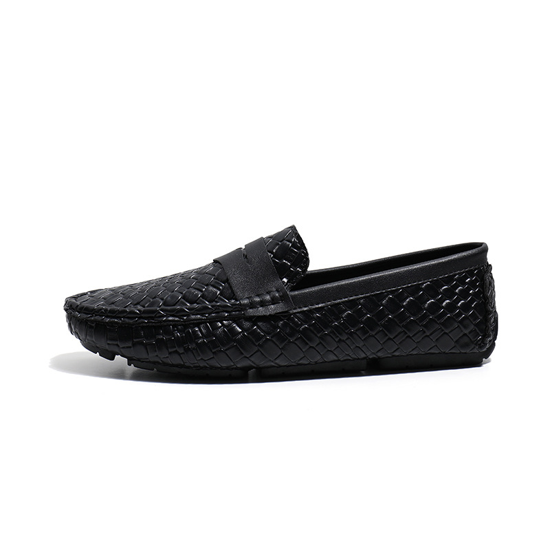 Men's Woven-pattern Leather Shoes Slip-on Loafers 24 f0870645 19b7 4744 9d25 1203aa8071c2