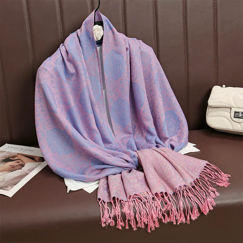 Jacquard-woven Vintage Ethnic-style Tassel Scarf Shawl