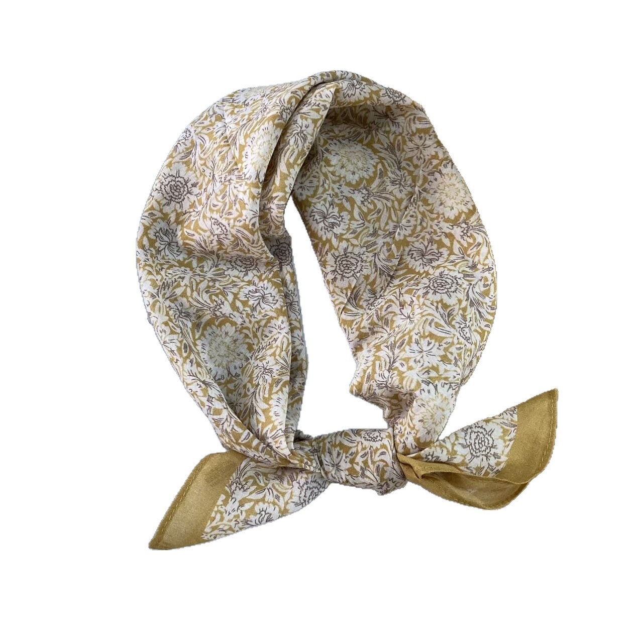 Cotton Square Vintage Ethnic-style Floral Silk Scarf