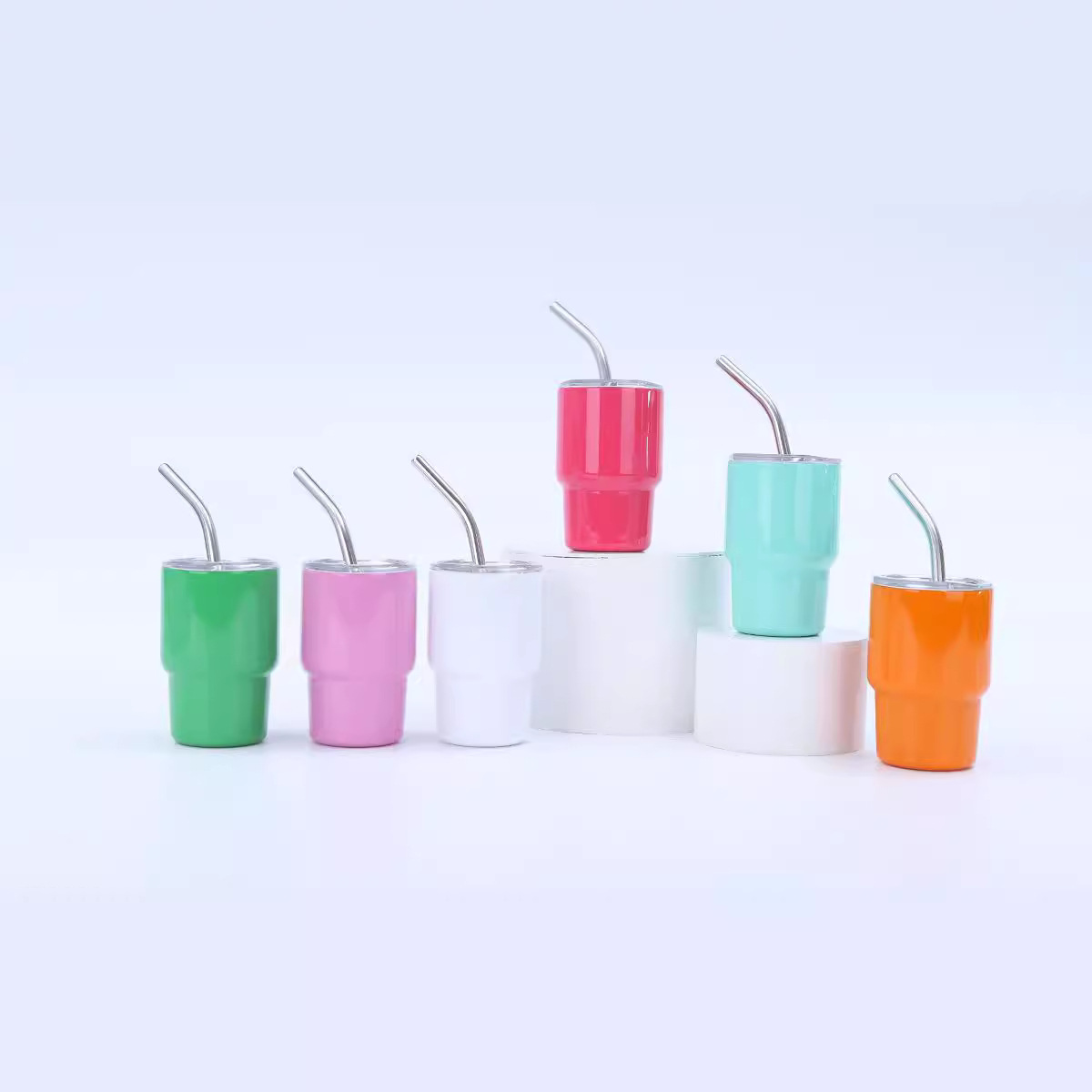 2oz Mini Small Capacity Sublimation Tass 304 Stainless Steel Water Cup With Straw For Women Beer Steins