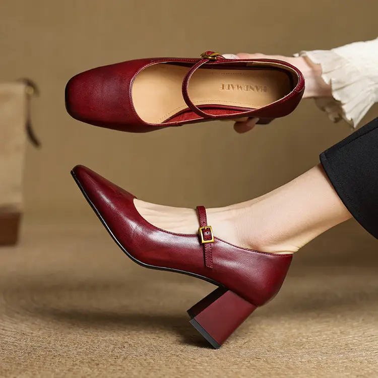 Soft Cowhide High-heeled Shoes